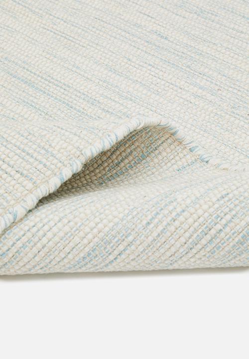 Sixth Floor - Hokipoki cotton woven rug - natural & blue