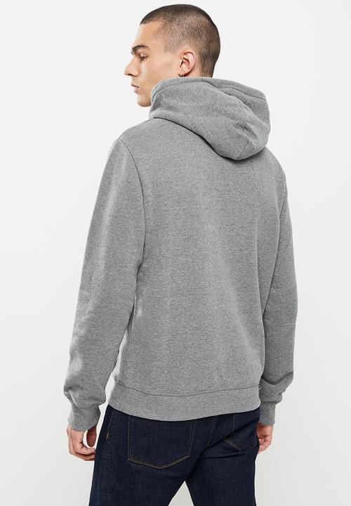 Superdry. - Vintage logo emb hood - rich charcoal marl