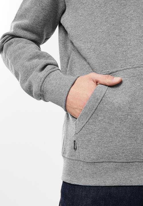 Superdry. - Vintage logo emb hood - rich charcoal marl