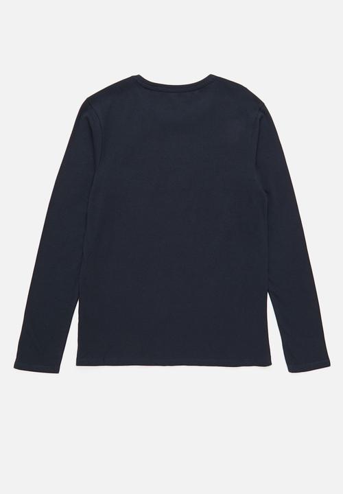 POLO - Girls long sleeve printed tee - navy