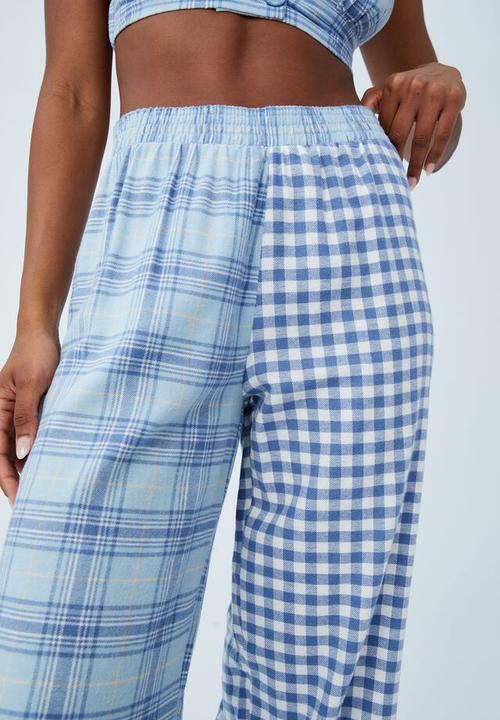 Cotton On - Wide leg flannel bed pant - infinity spliced check