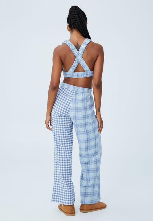 Cotton On - Wide leg flannel bed pant - infinity spliced check