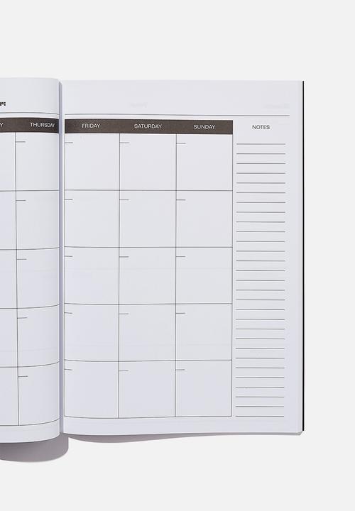 Typo - Undated A4 weekly planner - black big plans