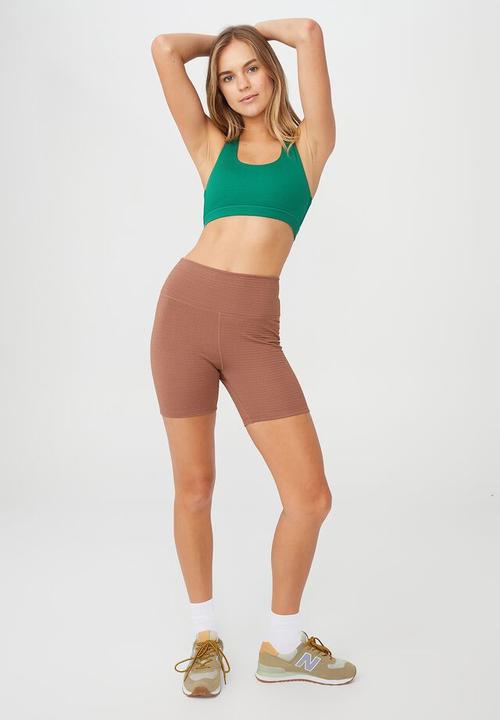 Cotton On - Workout cut out crop - retro green texture