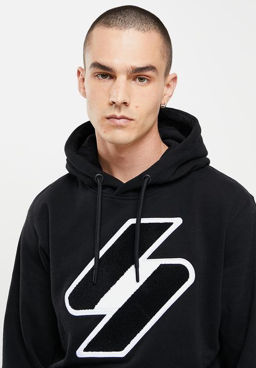 Superdry. - Superdry code logo che hood - black
