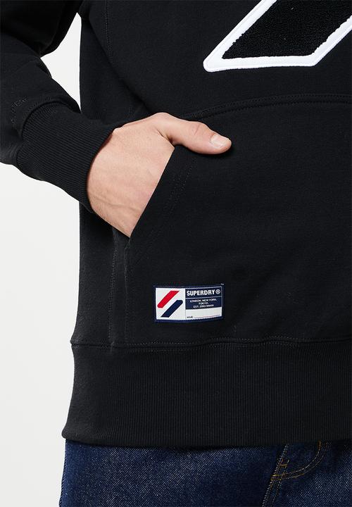 Superdry. - Superdry code logo che hood - black