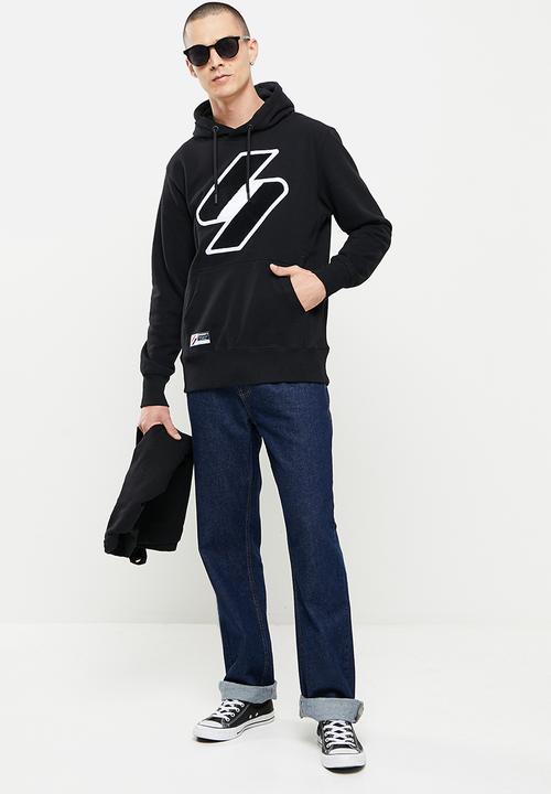 Superdry. - Superdry code logo che hood - black
