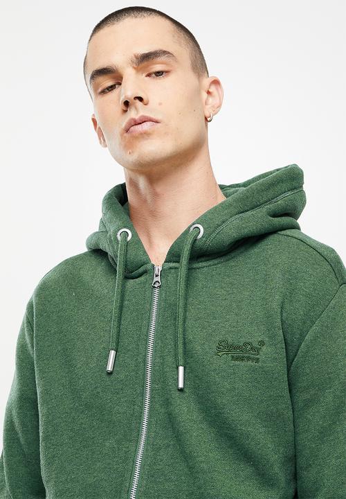 Superdry. - Vintage logo emb ziphood bb no - green