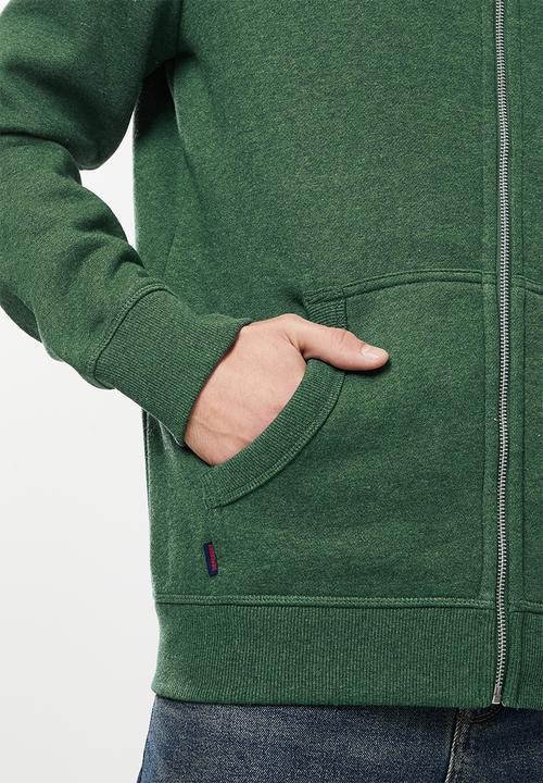 Superdry. - Vintage logo emb ziphood bb no - green