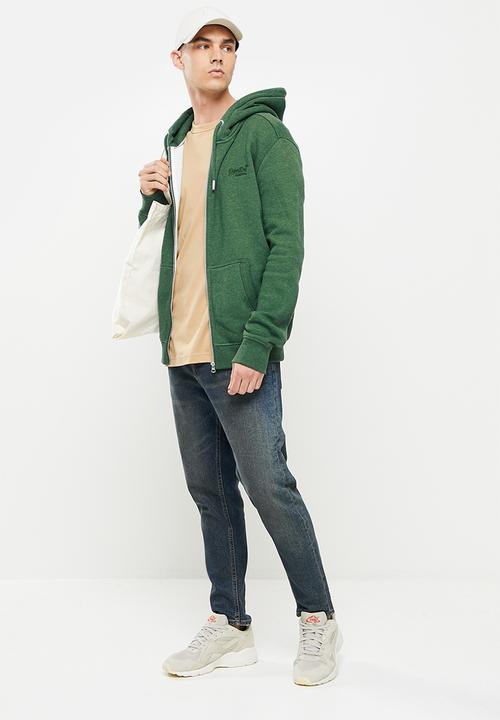 Superdry. - Vintage logo emb ziphood bb no - green