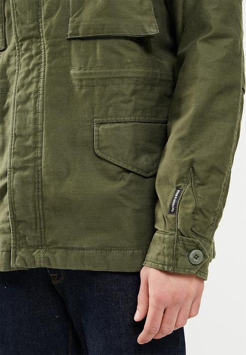 Superdry. - M65 borg lined jacket - dark khaki