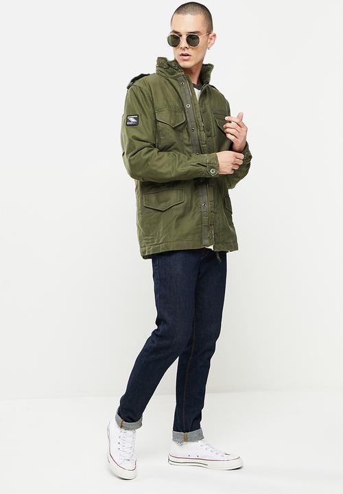 Superdry. - M65 borg lined jacket - dark khaki