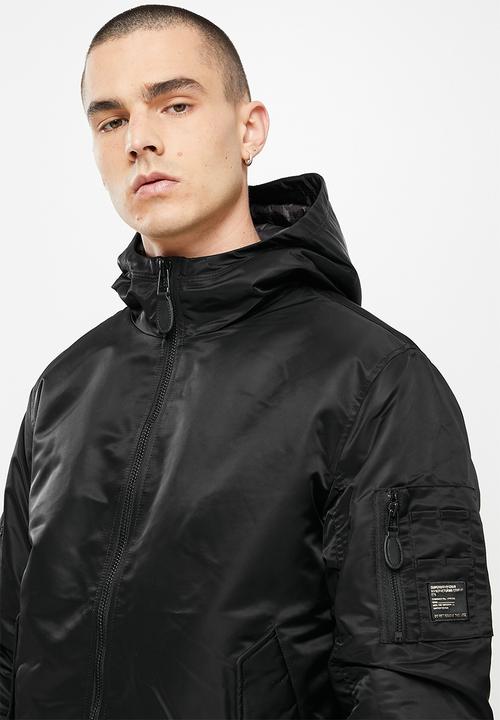 Superdry. - Ma1 hooded bomber - black