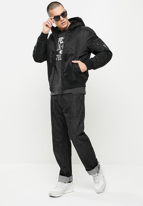 Superdry. - Ma1 hooded bomber - black