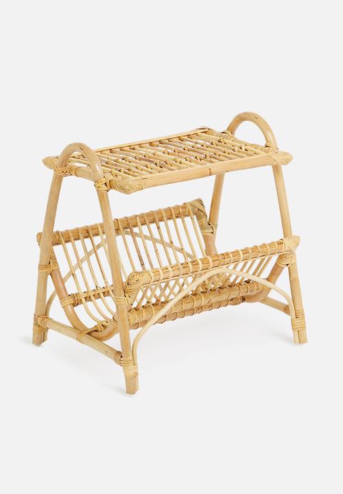 Sixth Floor - Rattan magazine rack side table - natural