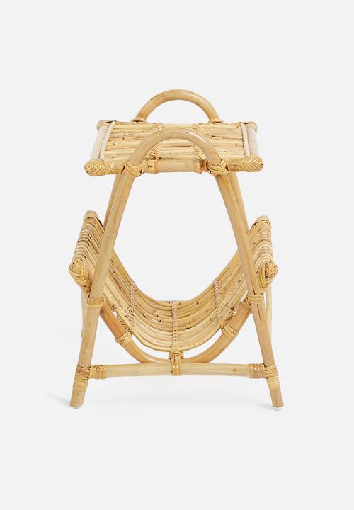 Sixth Floor - Rattan magazine rack side table - natural