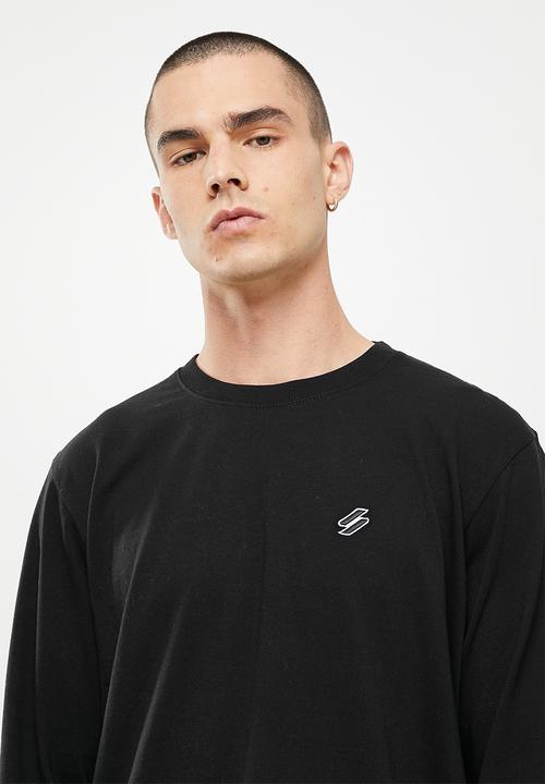 Superdry. - Superdry code essential long sleeve top - black