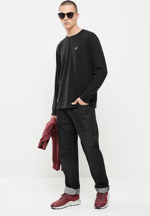 Superdry. - Superdry code essential long sleeve top - black