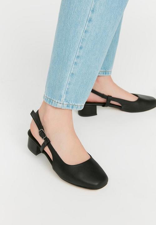 Trendyol - Toe cap slingback low heel - black