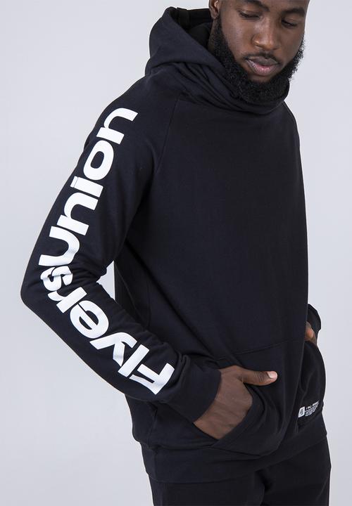 Flyersunion - Flyersunion fleece buff hoodie - black
