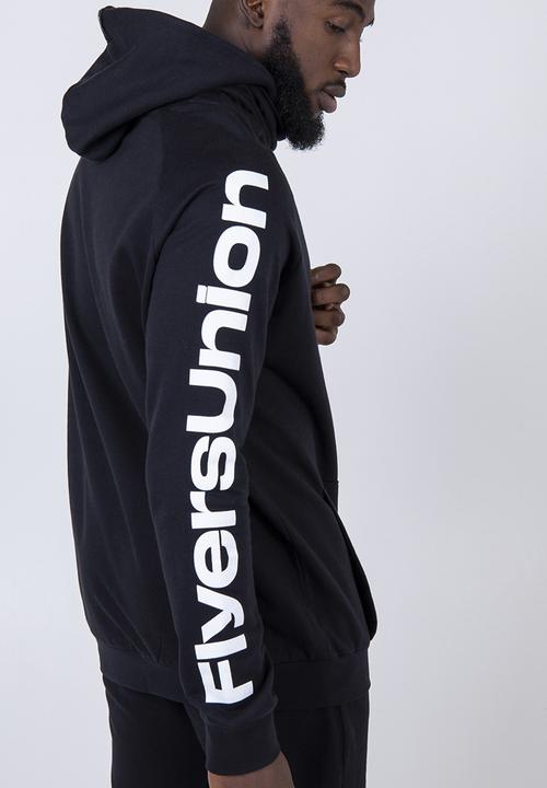 Flyersunion - Flyersunion fleece buff hoodie - black