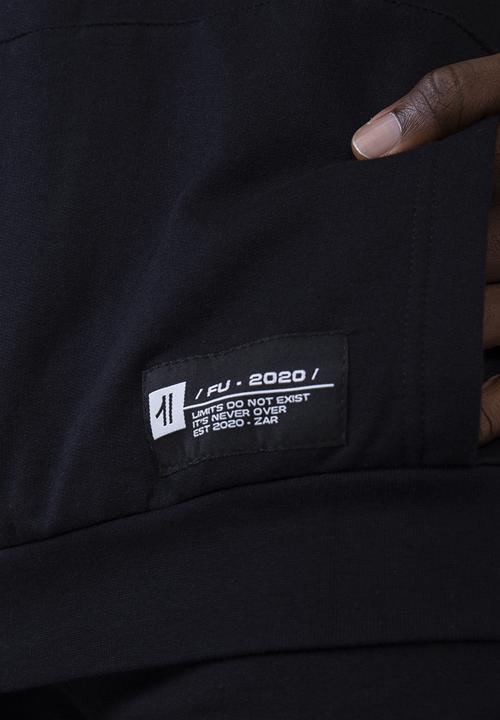 Flyersunion - Flyersunion fleece buff hoodie - black