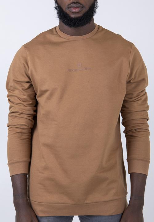 Flyersunion - Fashion crew neck fleece sweater - tan