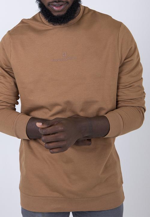 Flyersunion - Fashion crew neck fleece sweater - tan