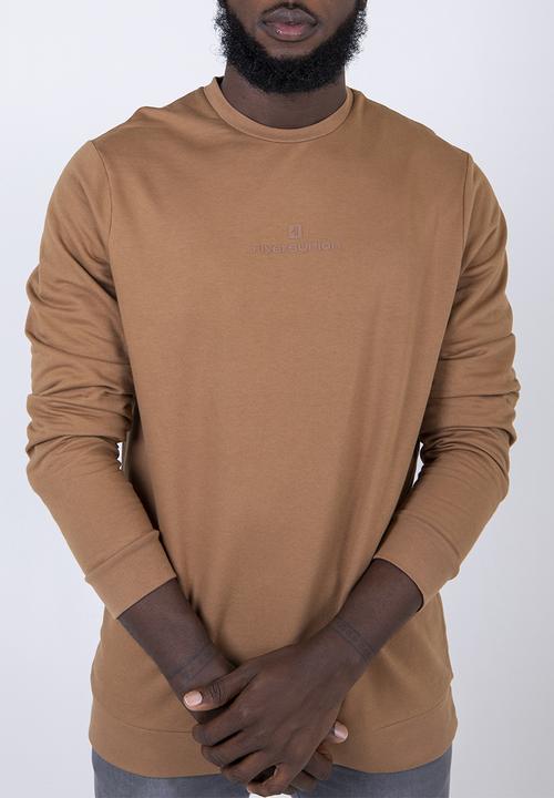 Flyersunion - Fashion crew neck fleece sweater - tan