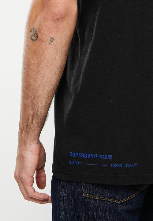 Superdry. - Corporate logo tee - black