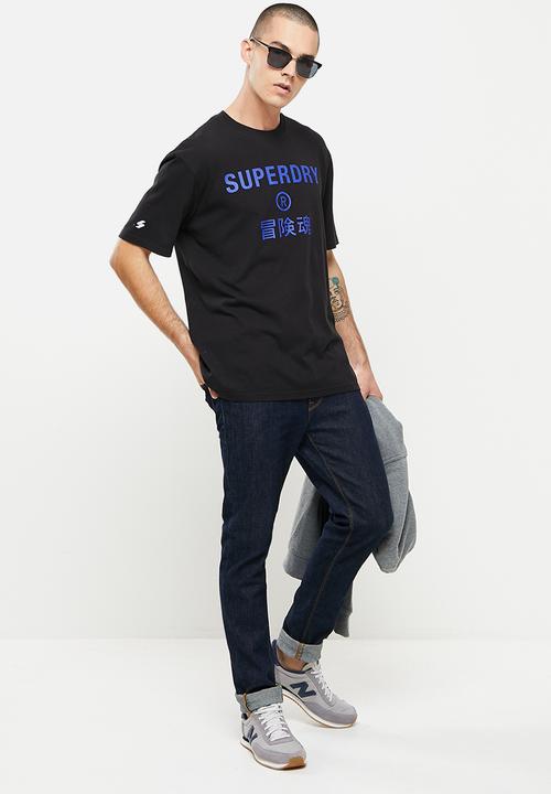 Superdry. - Corporate logo tee - black