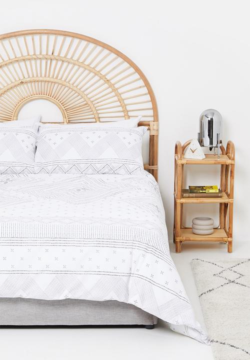 Sixth Floor - Block printed poly cotton duvet set - black