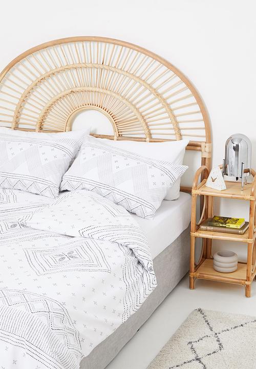 Sixth Floor - Block printed poly cotton duvet set - black