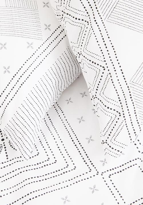 Sixth Floor - Block printed poly cotton duvet set - black