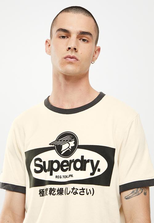 Superdry. - Cl ac ringer tee - oatmeal