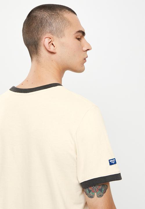 Superdry. - Cl ac ringer tee - oatmeal