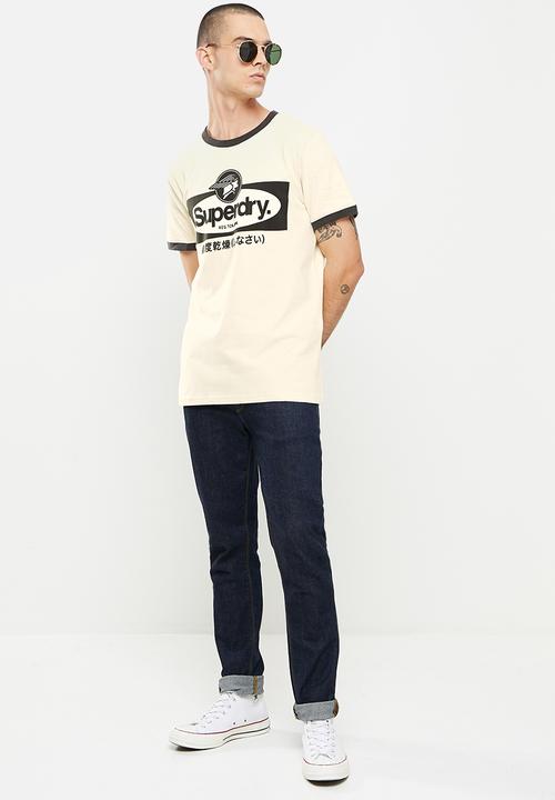 Superdry. - Cl ac ringer tee - oatmeal