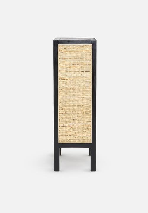 Sixth Floor - Rattan book shelf - natural & black
