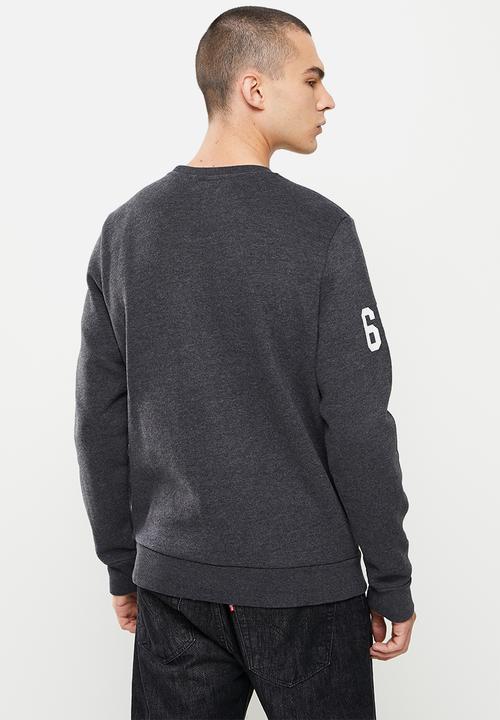 Superdry. - T&f crew - charcoal 