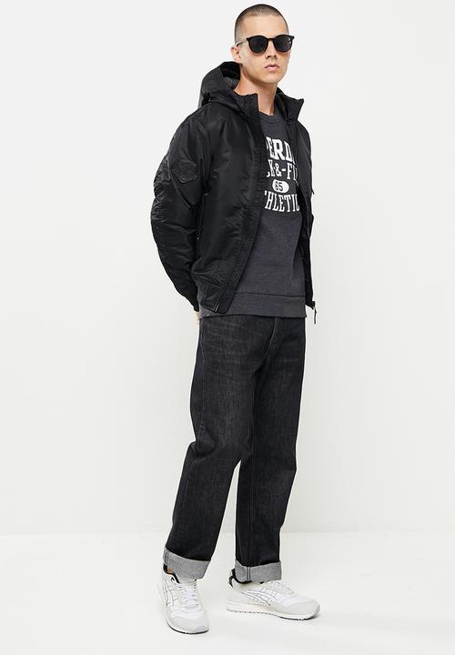 Superdry. - T&f crew - charcoal 