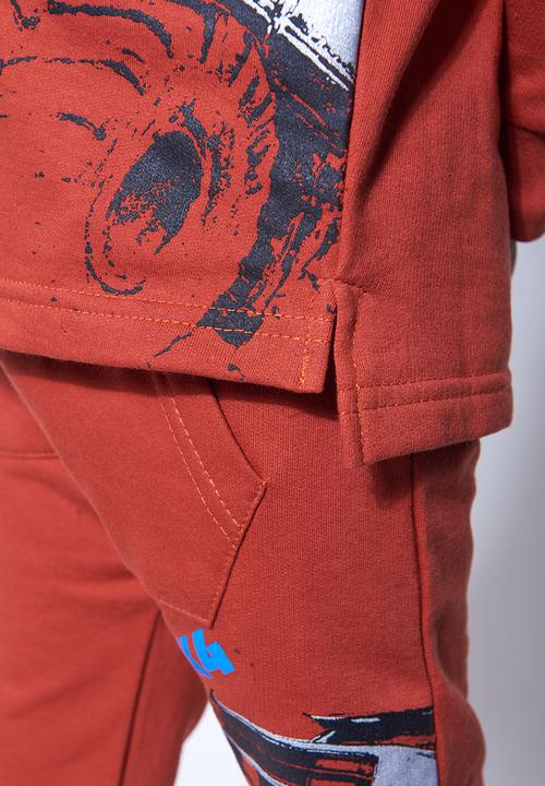 Flyersunion - Open bottom hoodie - brick