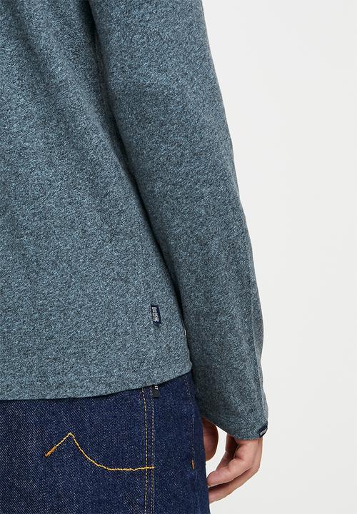 Superdry. - Vintage logo emb long sleeve top - blue jaspe