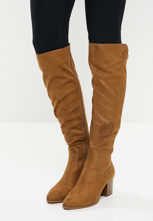 Miss Black - Eros2 over the knee boot - tan
