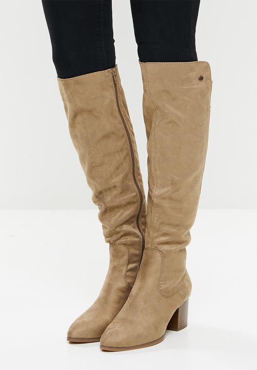 Miss Black - Eros2 over the knee boot - taupe