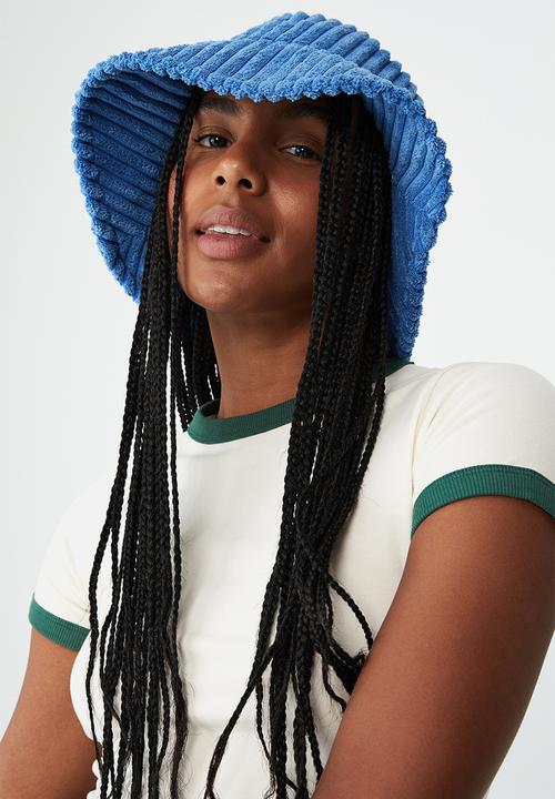 Rubi - Bianca textured bucket hat - blue 