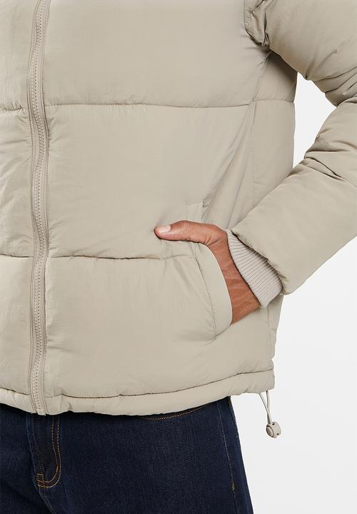 Cotton On - Essential Recycled Puffer Jacket - Taupe