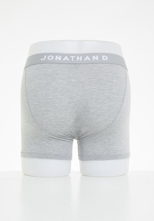 Jonathan D - Knitted 2 Pack Trunks with elasticated waistband - Grey/Navy