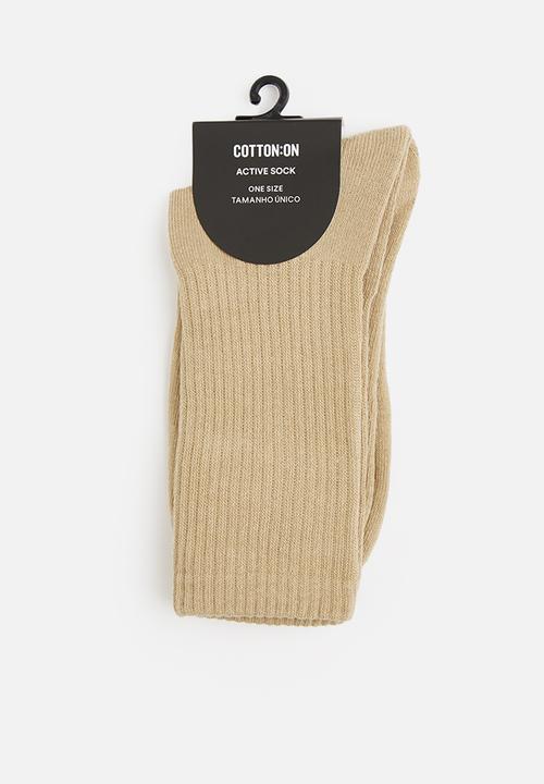 Cotton On - Essential active sock - camel