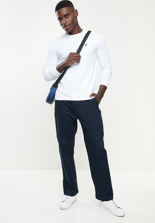 Nautica - Long sleeve crew neck tee - white