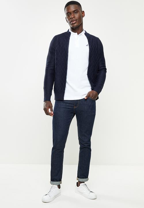 Nautica - Long sleeve classic polo - white